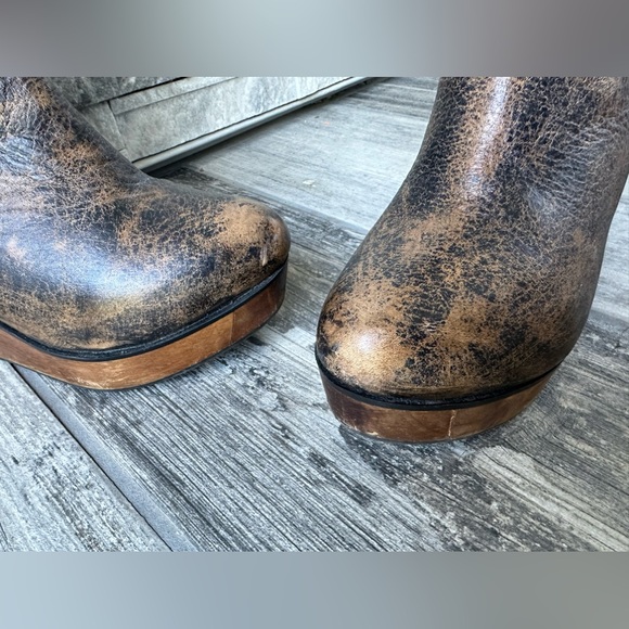 Bed Stu Bruges Leather Knit Slouchy BohoWedge Mid calf Women’s Boot Size 9.5 - Picture 6 of 17